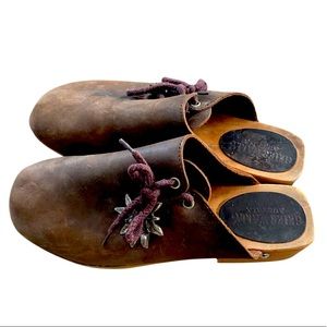 Greier Walley Austria Wooden Leather Clogs - image 1